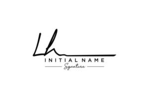 Initial LH signature logo template vector. Hand drawn Calligraphy lettering Vector illustration.