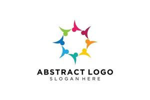 colección de logotipos de personas y familias abstractas vectoriales, iconos de personas, plantilla de logotipo de salud, símbolo de cuidado. vector