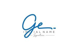 Initial GE signature logo template vector. Hand drawn Calligraphy lettering Vector illustration.