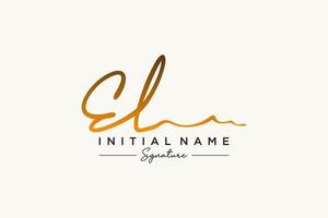 Initial EL signature logo template vector. Hand drawn Calligraphy lettering Vector illustration.