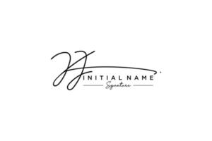 Initial KJ signature logo template vector. Hand drawn Calligraphy lettering Vector illustration.