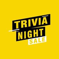 trivia noche etiquetas banners vector cinta diseño plantilla. etiqueta de venta de banner. etiqueta de descuento de oferta especial de mercado