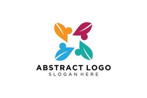 colección de logotipos de personas y familias abstractas vectoriales, iconos de personas, plantilla de logotipo de salud, símbolo de cuidado. vector