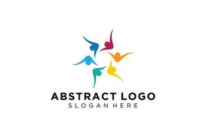 colección de logotipos de personas y familias abstractas vectoriales, iconos de personas, plantilla de logotipo de salud, símbolo de cuidado. vector