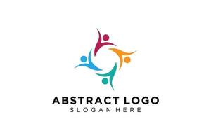 colección de logotipos de personas y familias abstractas vectoriales, iconos de personas, plantilla de logotipo de salud, símbolo de cuidado. vector