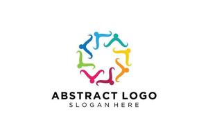 colección de logotipos de personas y familias abstractas vectoriales, iconos de personas, plantilla de logotipo de salud, símbolo de cuidado. vector