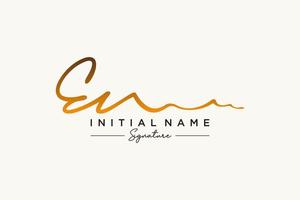 Initial EN signature logo template vector. Hand drawn Calligraphy lettering Vector illustration.