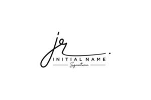 Initial JR signature logo template vector. Hand drawn Calligraphy lettering Vector illustration.