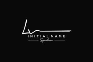 Initial LV signature logo template vector. Hand drawn Calligraphy lettering Vector illustration.