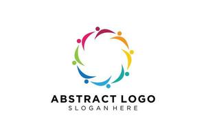 colección de logotipos de personas y familias abstractas vectoriales, iconos de personas, plantilla de logotipo de salud, símbolo de cuidado. vector