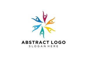 colección de logotipos de personas y familias abstractas vectoriales, iconos de personas, plantilla de logotipo de salud, símbolo de cuidado. vector