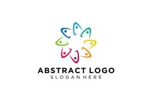 colección de logotipos de personas y familias abstractas vectoriales, iconos de personas, plantilla de logotipo de salud, símbolo de cuidado. vector