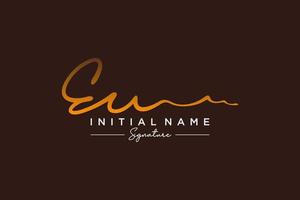 Initial EU signature logo template vector. Hand drawn Calligraphy lettering Vector illustration.