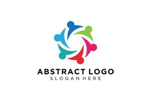 colección de logotipos de personas y familias abstractas vectoriales, iconos de personas, plantilla de logotipo de salud, símbolo de cuidado. vector