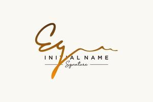 Initial EG signature logo template vector. Hand drawn Calligraphy lettering Vector illustration.