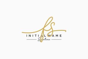 Initial FS signature logo template vector. Hand drawn Calligraphy lettering Vector illustration.