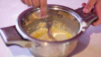 close up of process for the preparation of yeast dough video