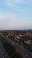 High Angle View of British Residential Homes at Luton Town of England UK video