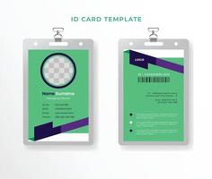 Professional Minimalist corporate employee id card template with photo abstract style design vector