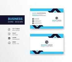 Personal business card with company logo Clean flat design corporate visiting card mockup vector