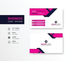 Personal business card with company logo Clean flat design corporate visiting card mockup vector