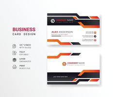 Personal business card with company logo Clean flat design corporate visiting card mockup vector