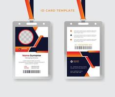 plantilla de diseño de tarjeta de identificación comercial diseño de tarjeta de identificación profesional corporativa limpia con maqueta realista vector