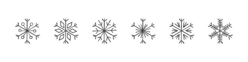 copos de nieve. conjunto de copos de nieve dibujados a mano. elementos de diseño para navidad y año nuevo. elementos vectoriales vector