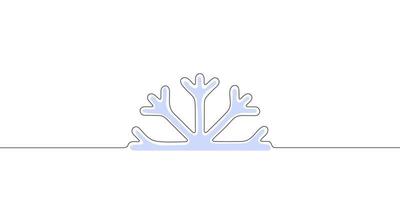 Abstract snowflake. Snowflake drawn in one line. Christmas theme. Vector illustration