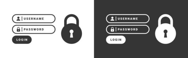App or site account login form. Cybersecurity and privacy concepts to protect data.Vector illustration vector