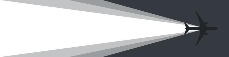 Airplane with a flight path. An airplane leaving a beam of light behind. Vector image