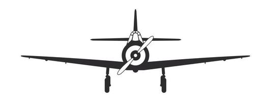 Airplane. Retro plane. Airplane silhouette front view. Flight transport symbol. Vector image