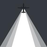 avión volando un avión dejando un haz de luz detrás. imagen vectorial vector