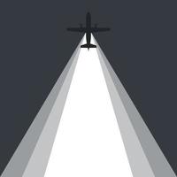 Airplane flying. An airplane leaving a beam of light behind. Vector image