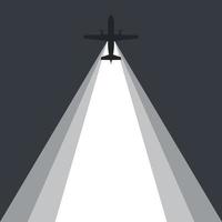 Airplane flying. An airplane leaving a beam of light behind. Vector image