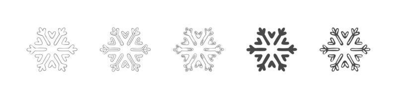 copos de nieve. iconos conceptuales de copos de nieve. iconos de copos de nieve dibujados a mano. ilustración vectorial vector