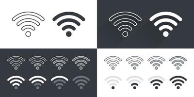 Vector icons wi-fi. Wireless Internet icons. Set of wifi icons. Vector illustration