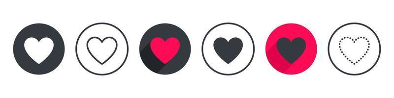 Heart icons. Hearts of different styles and types. Vector hearts set. Vector illustration