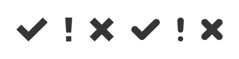 Set of black check marks. Vote symbol tick. Approved or confirmation icons. Vector images