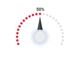 Risk meter. Satisfaction meter. Speedometer Chart Slide Template. Indicator meter of percent. Vector illustration