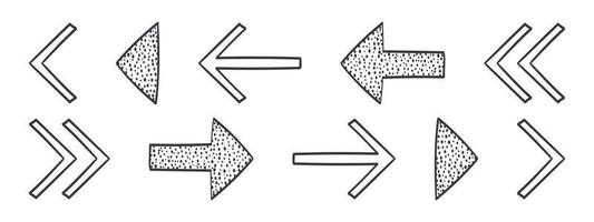 Arrow icons. Arrows with dot texture. Vector arrows. Set of different arrows. Vector illustration