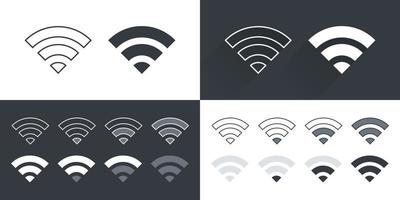 iconos wifi. iconos de internet inalámbrico. un conjunto de iconos wifi. ilustración vectorial vector