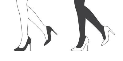 pies de mujer en zapatos. zapatos de mujer. diseño en estilo plano y lineal. imagen vectorial vector