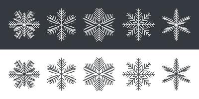 Snowflakes of different shapes. Snowflakes in a flat style. Vector illustration