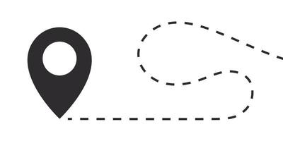 Map pointer icon. Location pin. Location pointer with a line. Vector image