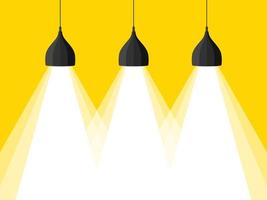 The rays of the lamps. Light from the lamp, banner. Vector image