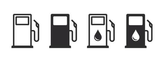 iconos de combustible concepto de signos de combustible. iconos de gasolineras. Imágenes de vectores