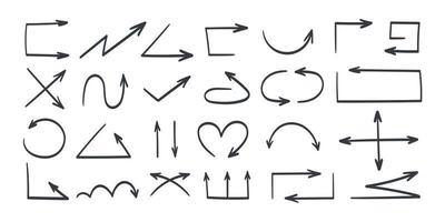 Arrows icons. Doodle arrows. Vector arrows. Arrows elements waypoints. Vector illustration