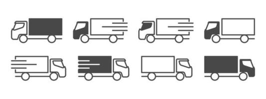 Delivery icons. Truck simple icons. Delivery service icons. Vector illustration