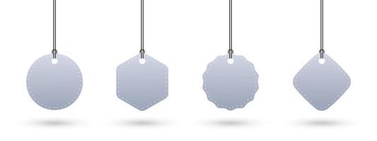 Price tags. Price tags of different shapes on a string. Vector illustration